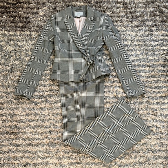 H&M Pants - H&M Gray Plaid Women’s Pantsuit Set